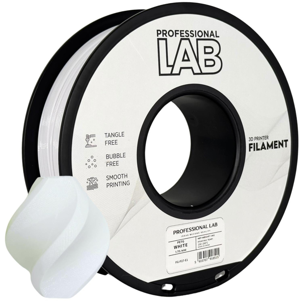 PETG filament weiß | Prof. Lab, 1,75mm, 1KG
